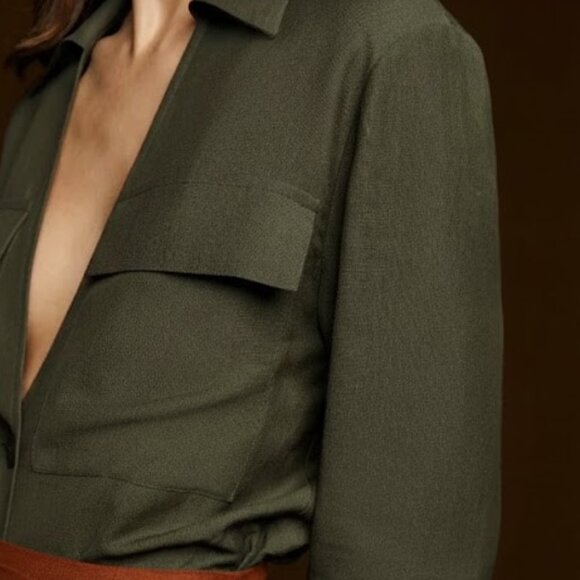 ZARA WOMAN STUDIO Shirt with Pockets Size M New With Tags $119 - Picture 10 of 12